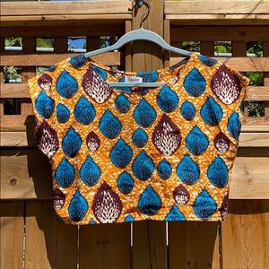 Funky Print Crop Top Sz S/M